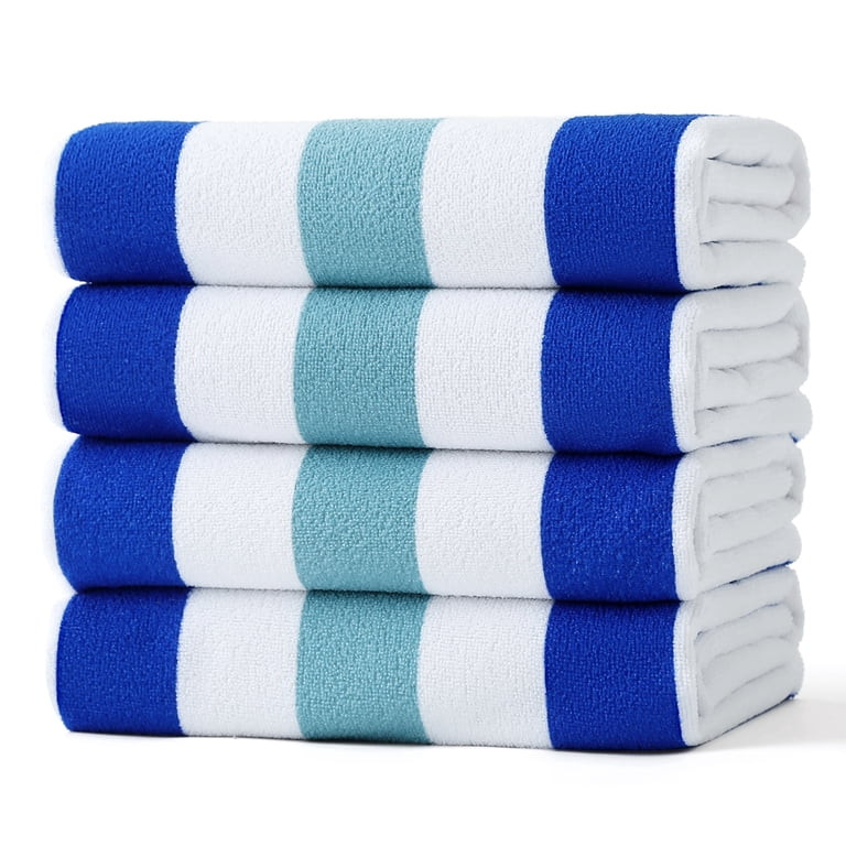 Smuge 4 Pack Cabana Stripe Beach Towels Set, 60x30 inches Microfiber Lightweight Outdoor Large Sw... | Walmart (US)