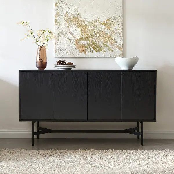 Richmond 58" Wide Rectangular Buffet Table - 58" Wide - Black Grain | Bed Bath & Beyond