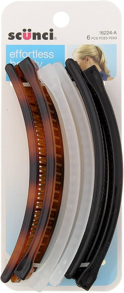 Scunci 5" Banana Combs, Assorted Colors, 6-Pieces per Pack (1-Pack) | Amazon (US)