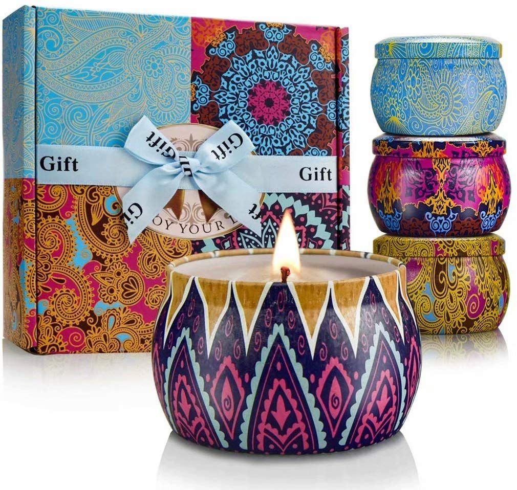 Scented Candles Set for Women Portable Candles Travel Tin Fragrance Gift for Birthday Christmas Day  | Amazon (US)