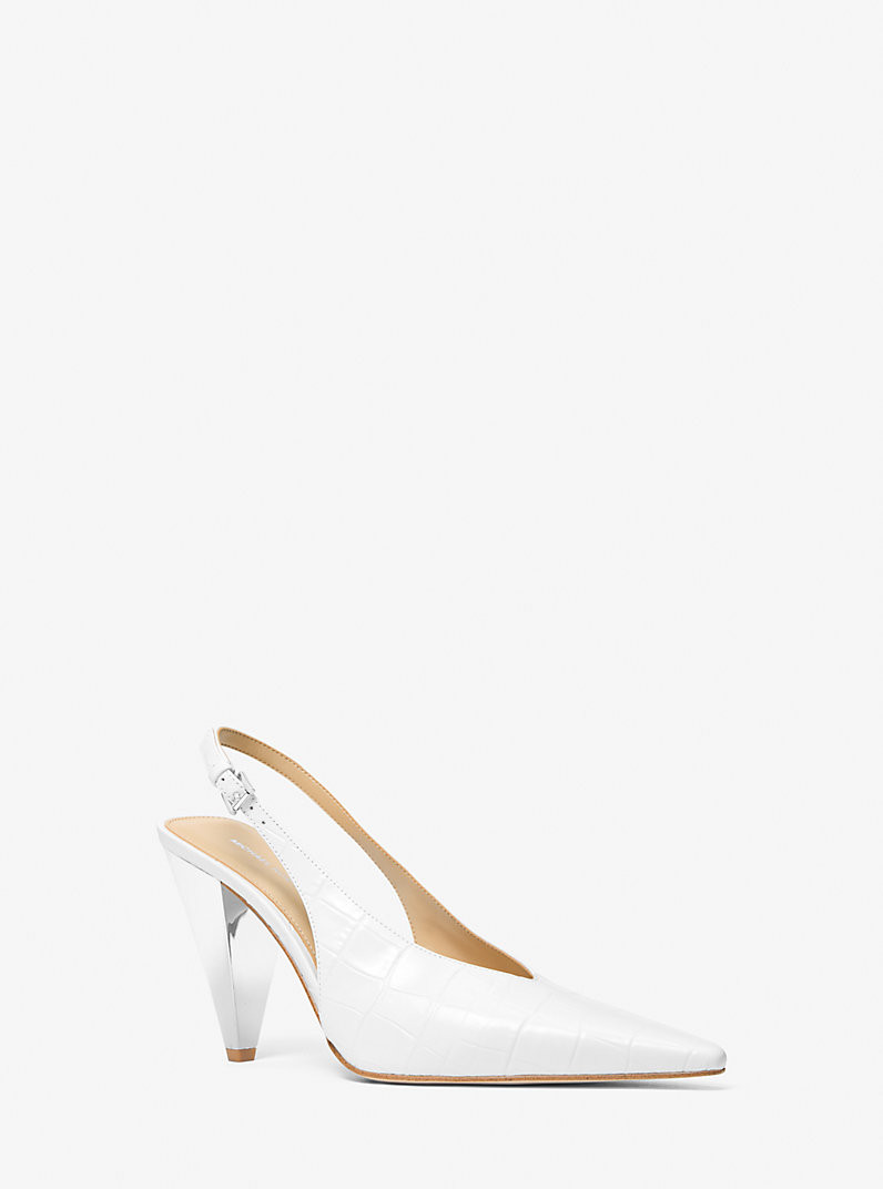 Electra Crocodile Embossed Leather Slingback Pump | Michael Kors (UK)