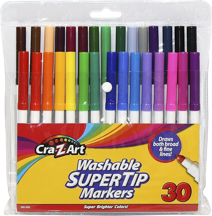 Cra-Z-Art Washable Super Tip Markers, 30 Count | Amazon (US)
