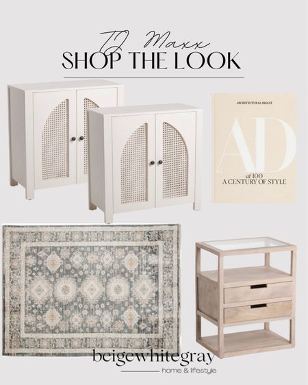 Check out these new finds at TJ Maxx! Love these 2 cabinets that can be used as nightstands or as a sideboard when you combine both. The AD book is an awesome price and I love the the nightstand, and the rug is a good one too. Beigewhitegray 

#LTKstyletip #LTKhome #LTKSeasonal