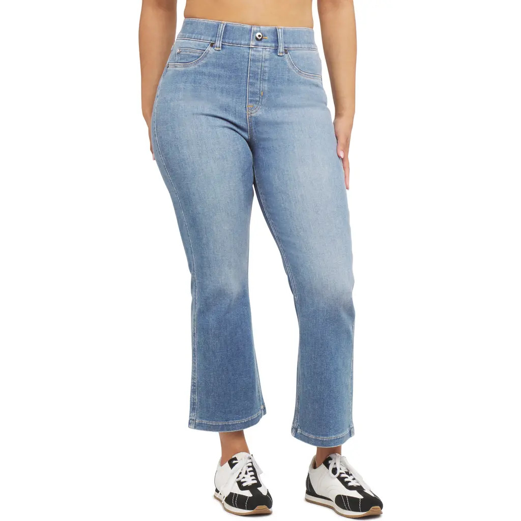 SPANX® SPANXshape™ EveryWear Kick Flare Jeans in Stonewashed Blue at Nordstrom, Size X-Large | Nordstrom