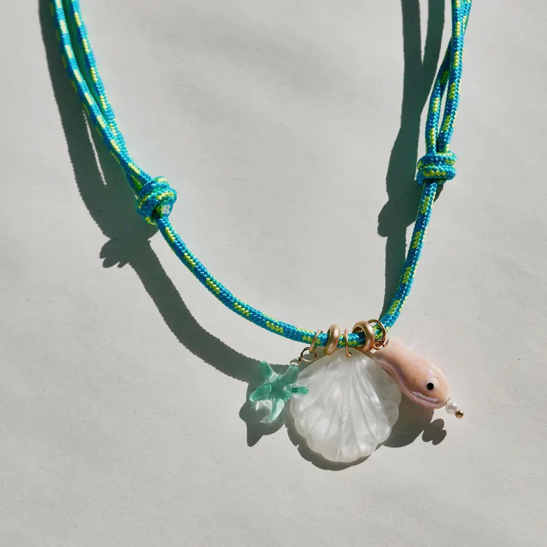 Paracord Charm Necklace, Adjustable Paracord Necklace, Summer Charm Necklace, Cord Charm Necklace... | Etsy (Global)