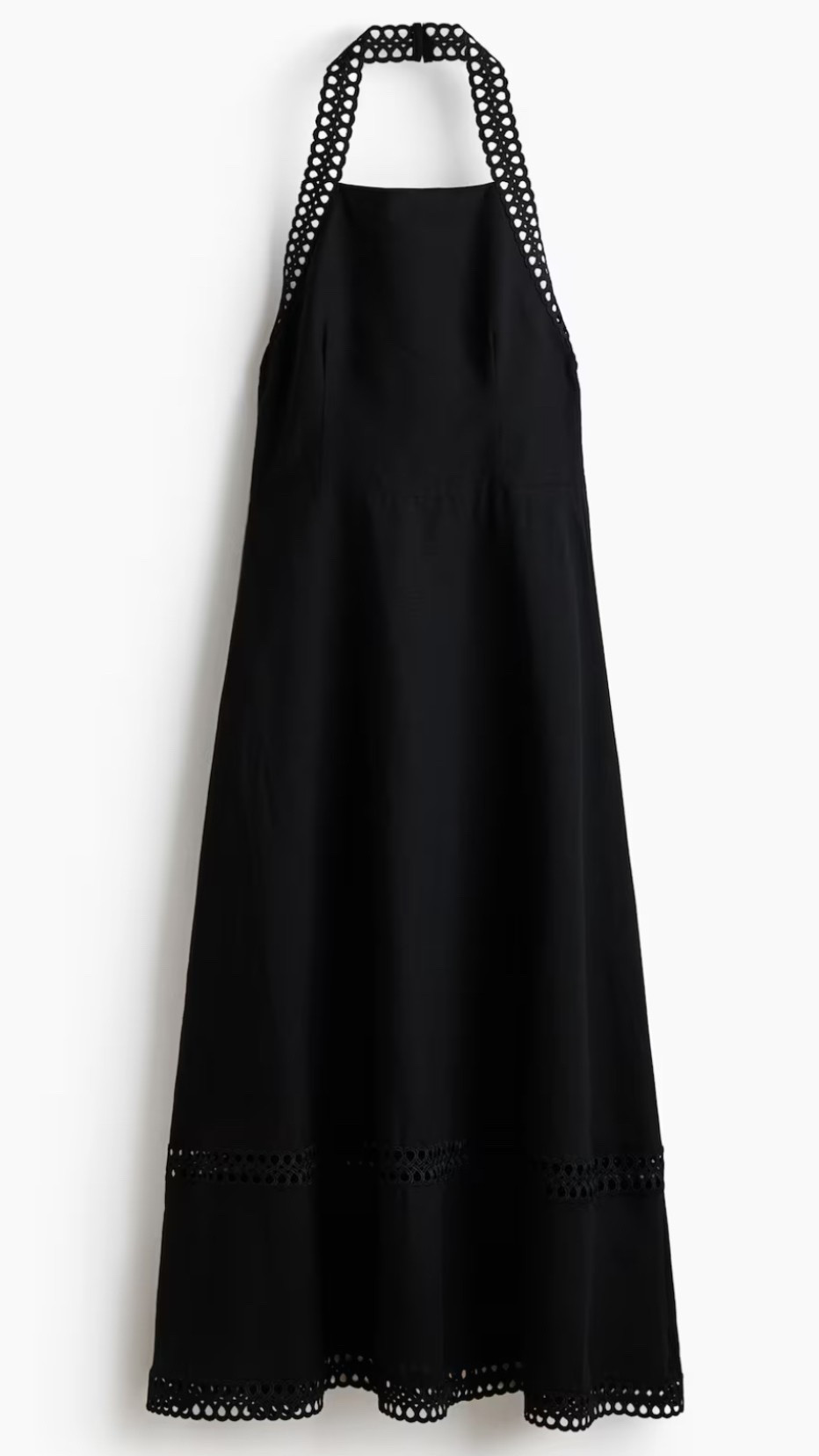LINEN-BLEND HALTERNECK DRESS