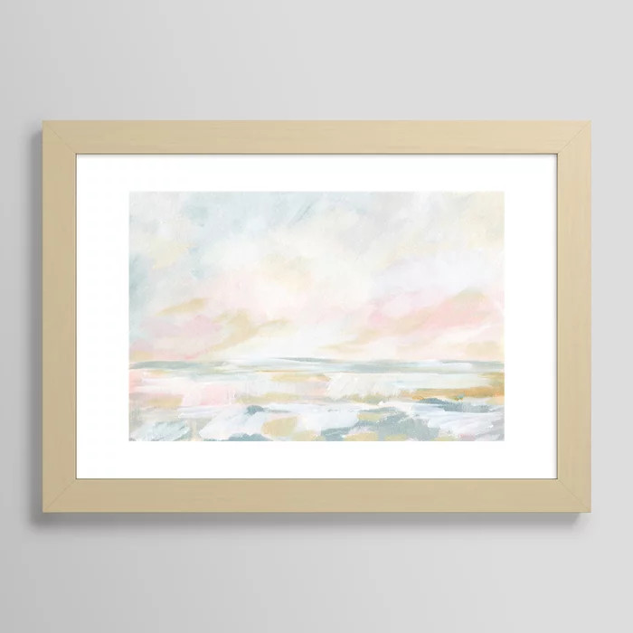Golden Hour - Pastel Seascape Framed Art Print by KristenLacziArt | Society6
