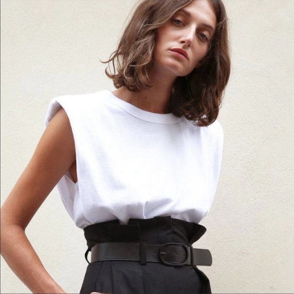 The Frankie Shop Eva Padded shoulder muscle t-shirt | Poshmark