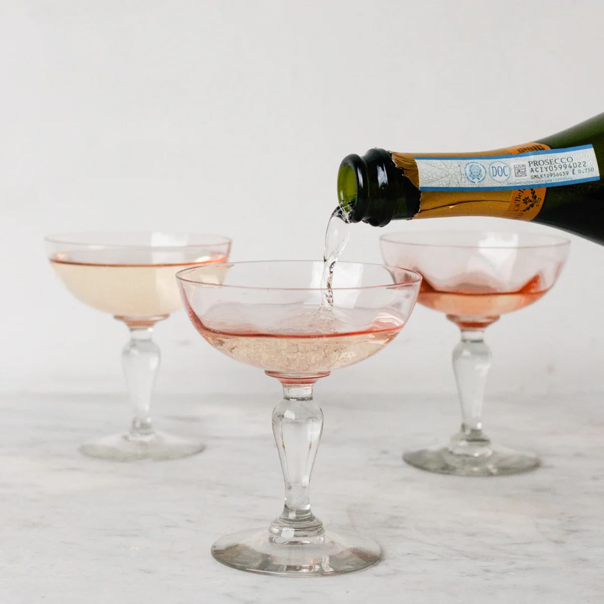 Vintage Pink Champagne Coupe set of 4 | Elsie Green US