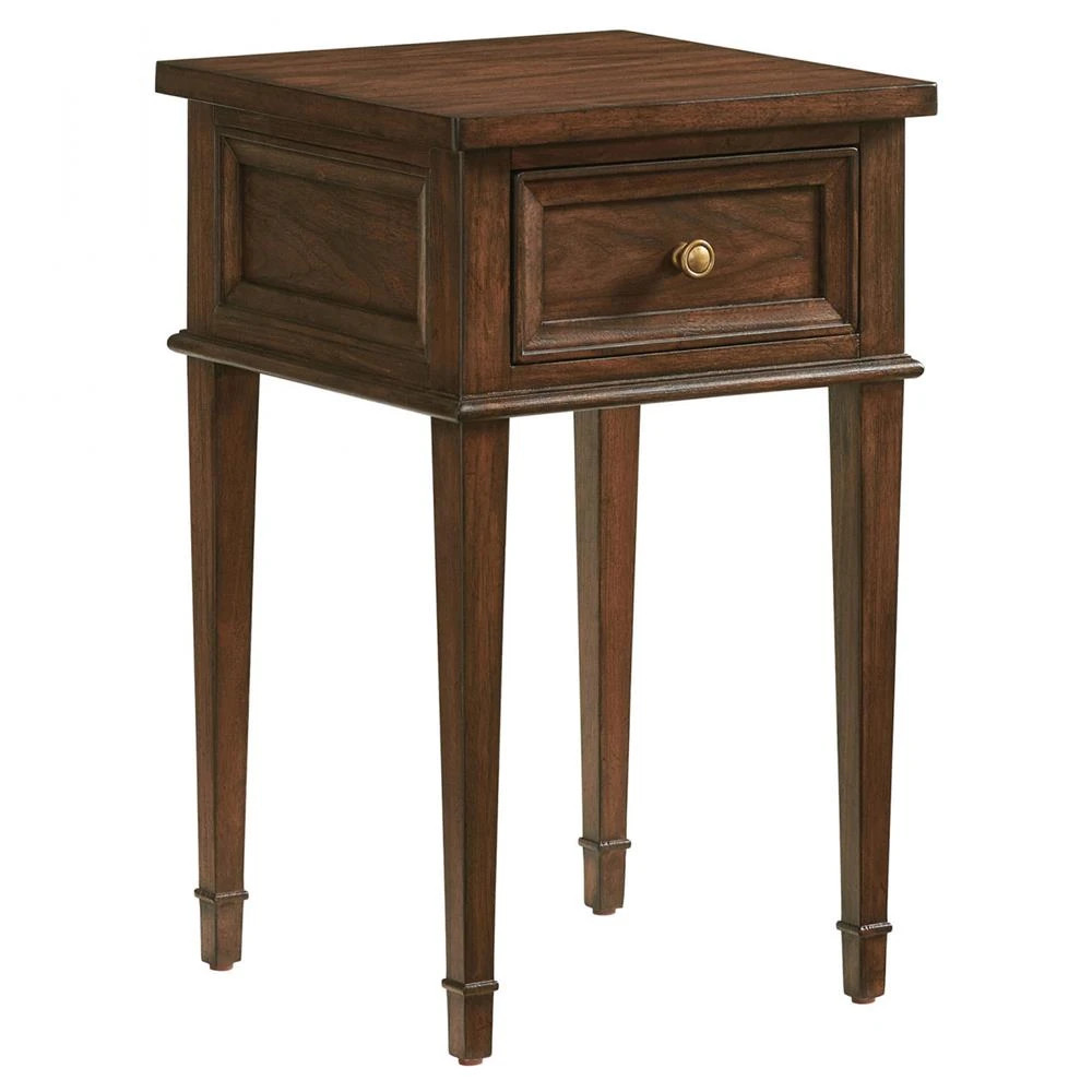 Lexington Surrey Rustic Lodge Brown Walnut Wood 1 Drawer Nightstand | Kathy Kuo Home