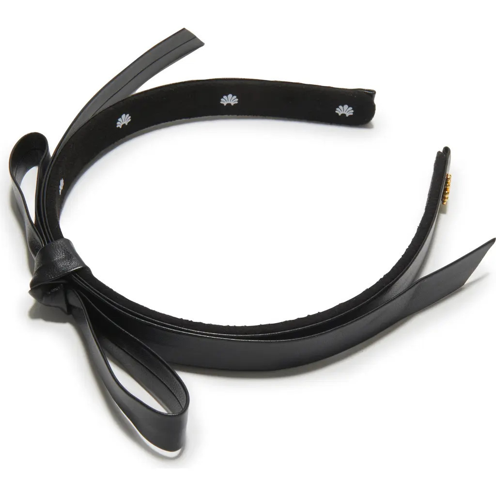 Lele Sadoughi Bardot Faux Leather Headband in Jet 001 at Nordstrom | Nordstrom