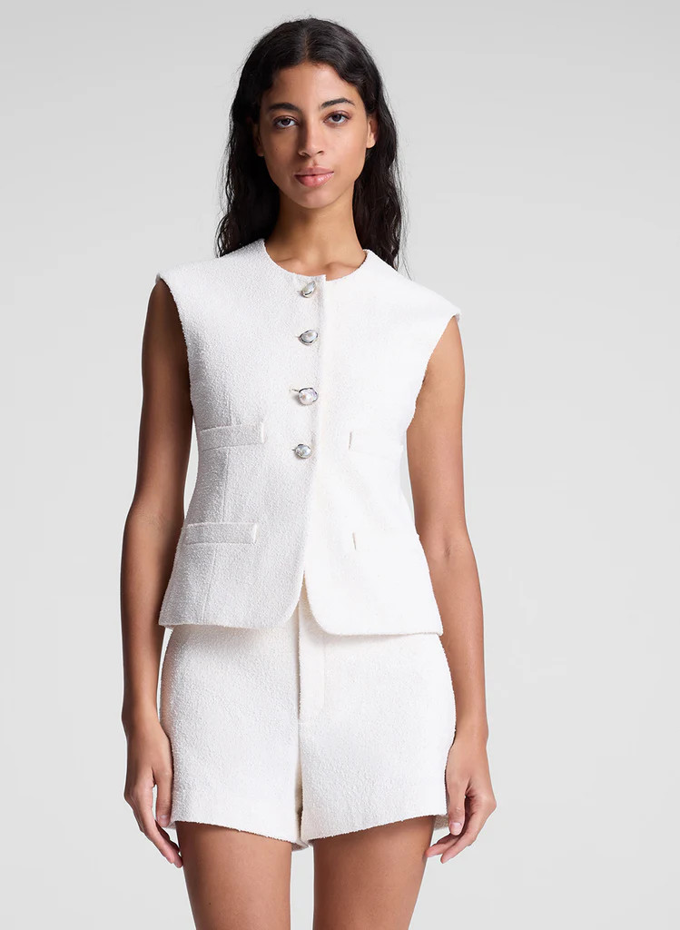 Georgie Pearl Embellished Boucle Vest | A.L.C