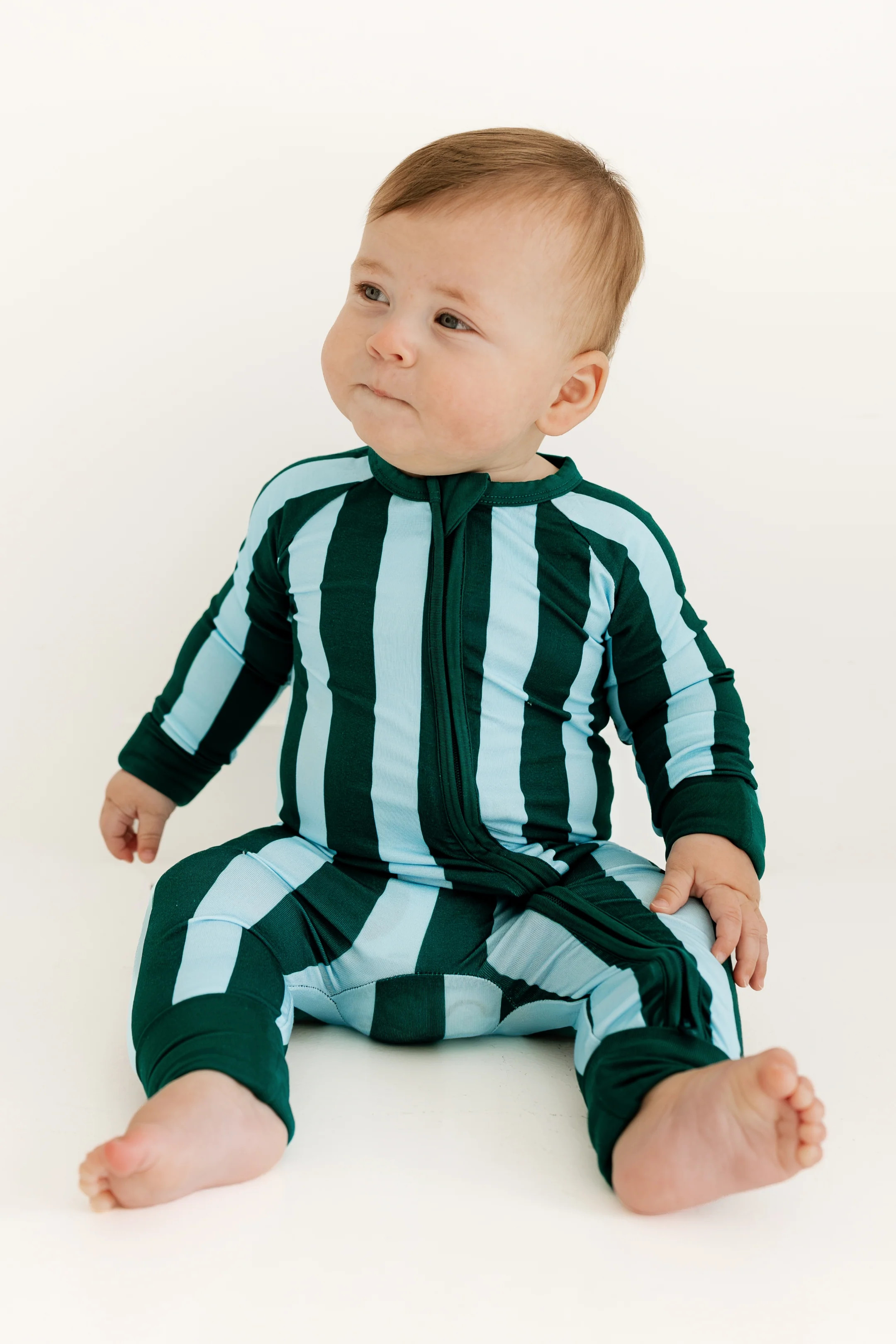 Nash Stripe Zipper Romper | In My Jammers