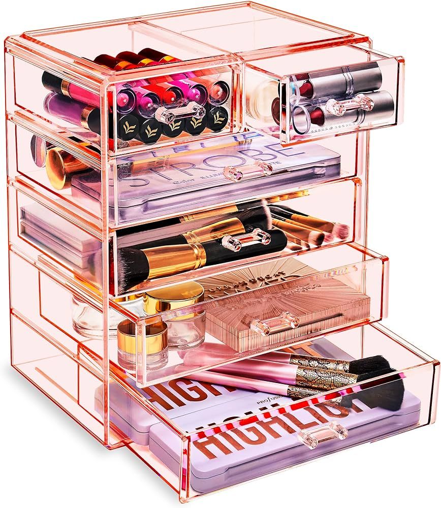 Sorbus Acrylic Clear Makeup Organizer - Big & Spacious Cosmetic Display Case - Stylish Designed J... | Amazon (US)