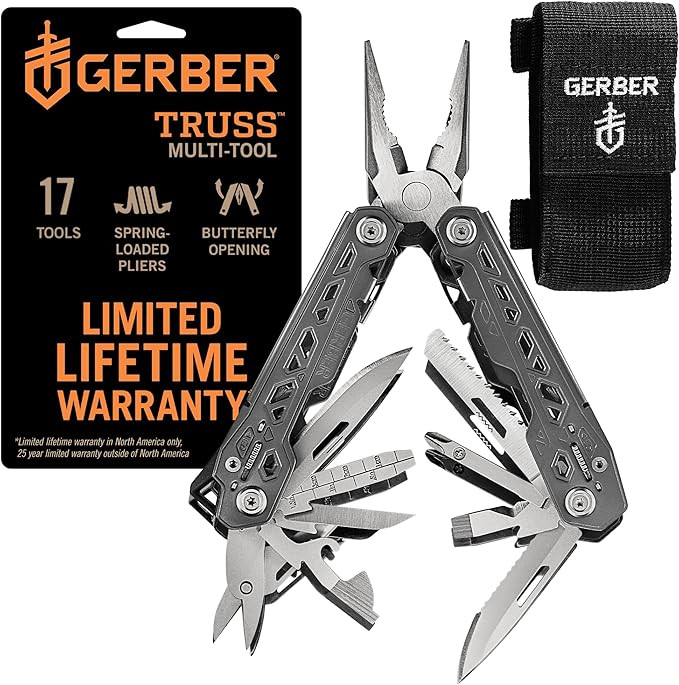 Gerber Gear Truss 17-in-1 EDC Needle Nose Pliers Multi tool - includes Pocket Knife, Screwdriver,... | Amazon (US)