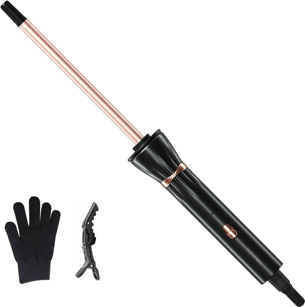 Hahahope 3/8 Inch Curling Iron Wand, Small Ceramic Curler Barrel Tiny Black | Amazon (US)