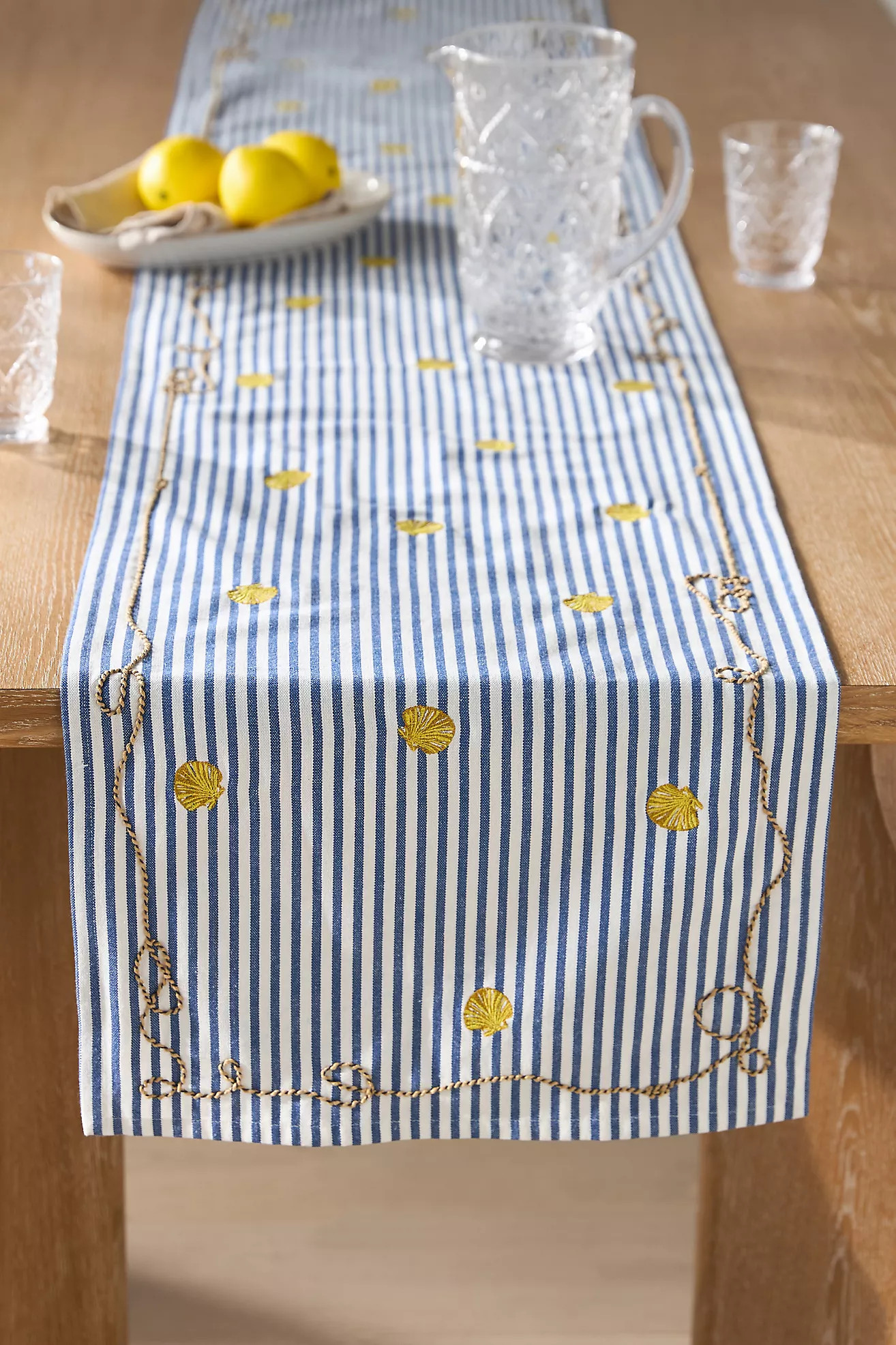 Nathalie Lete By the Sea Embroidered Table Runner | Anthropologie (US)