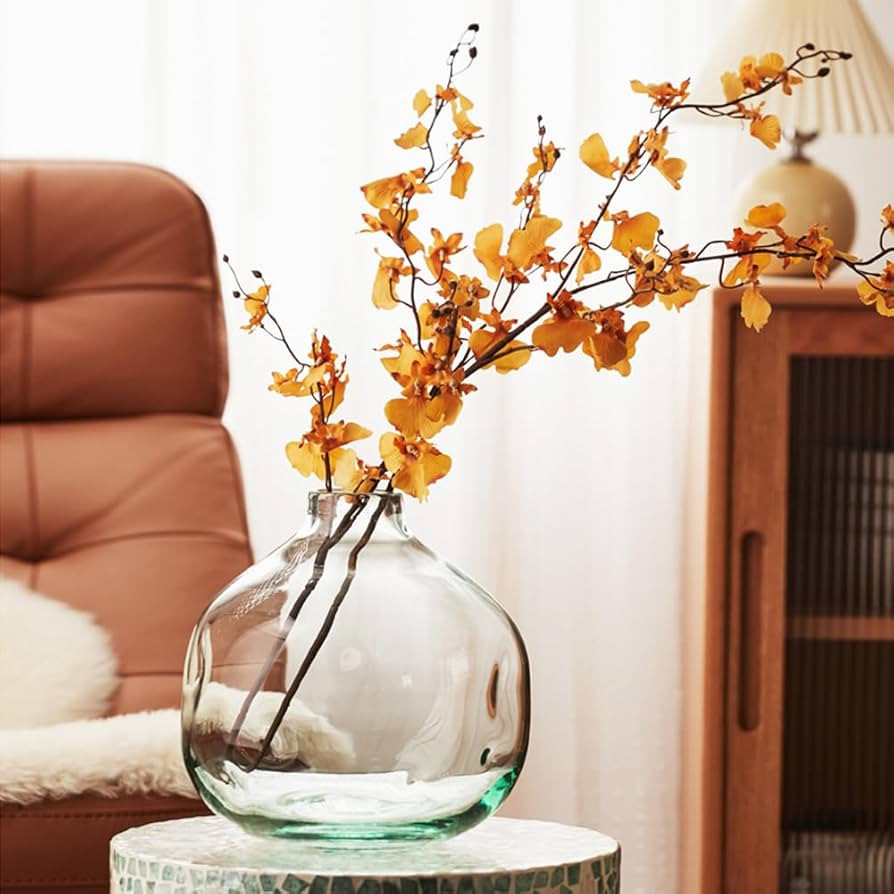 Clear Glass Vases for Centerpiece Table Home Indoor Desk Decor,Modern Boho Style Flower Vase for ... | Amazon (US)