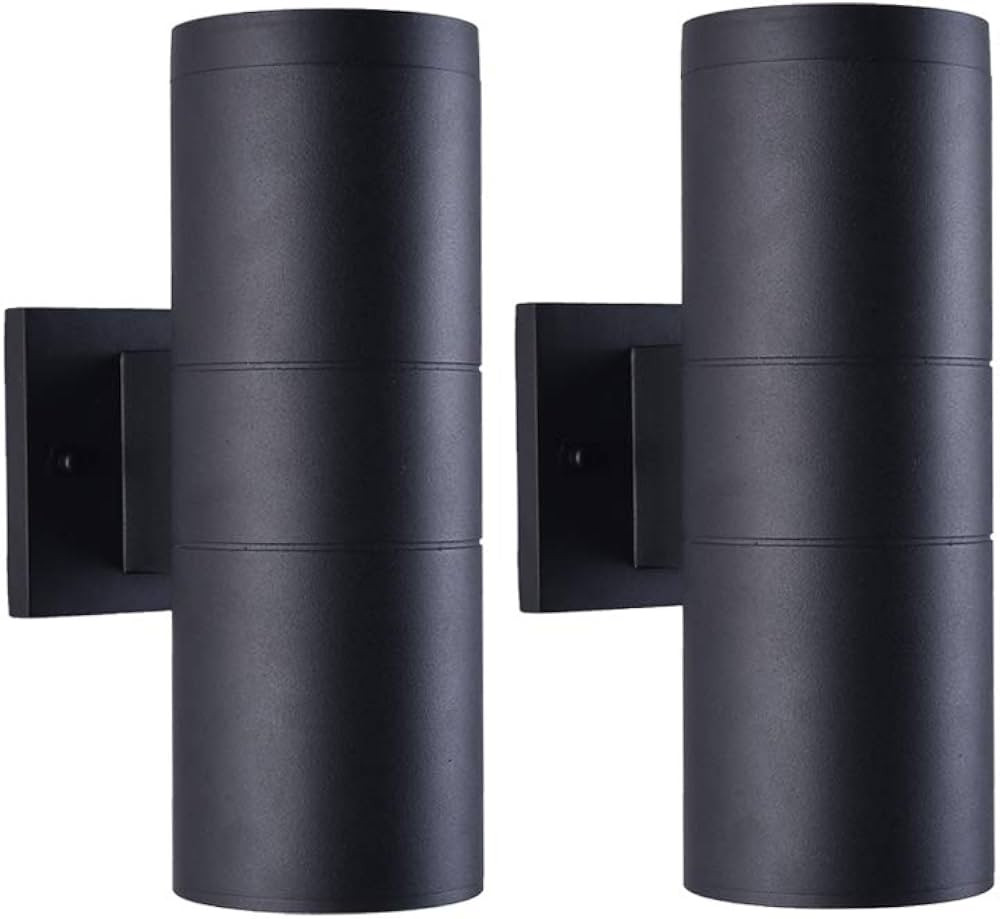 mirrea Modern Outdoor Porch Light Patio Light in 2 Lights with Aluminum Cylinder and Tempered Gla... | Amazon (US)