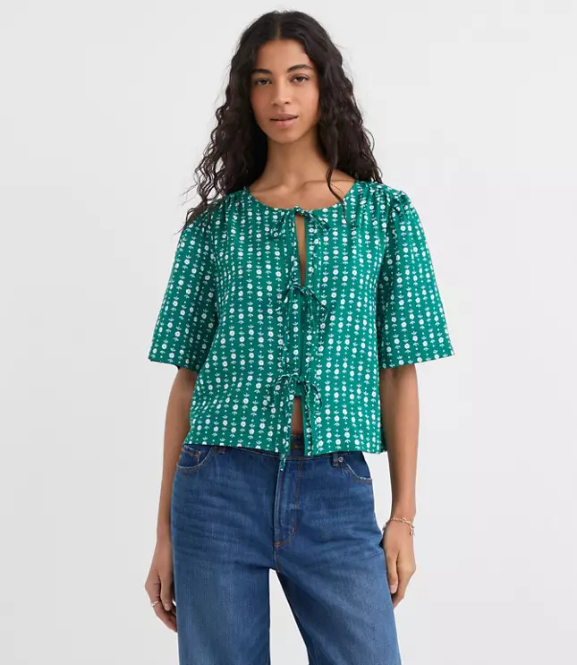 Floral Bow Blouse | LOFT