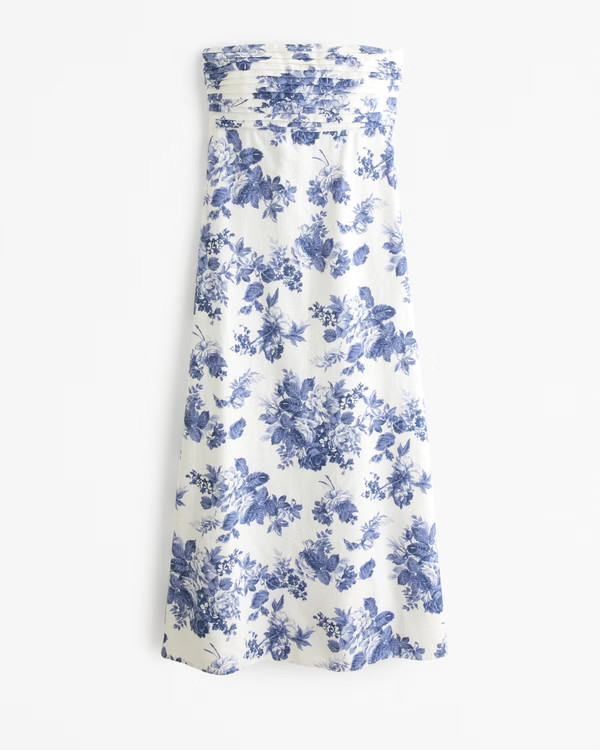 Women's Emerson Strapless Midi Dress | Women's Dresses & Jumpsuits | Abercrombie.com | Abercrombie & Fitch (US)