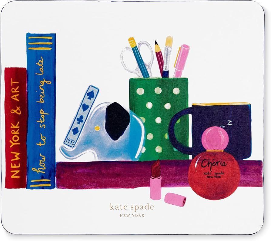 kate spade new york Leatherette Mouse Pad, 9" x 8" Mouse Mat with Non-Slip Back, Cute Mouse Pad f... | Amazon (US)
