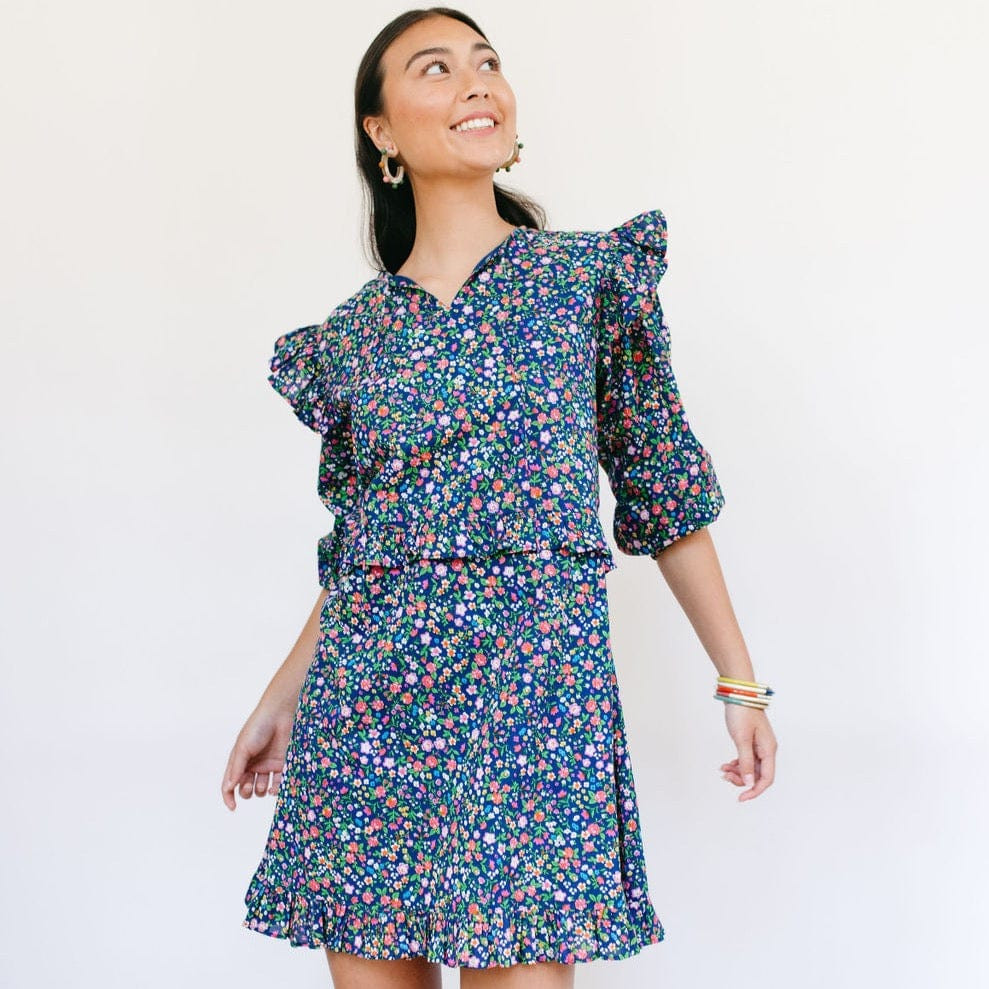 Navy Floral Monaco Dress | Sunshine Tienda