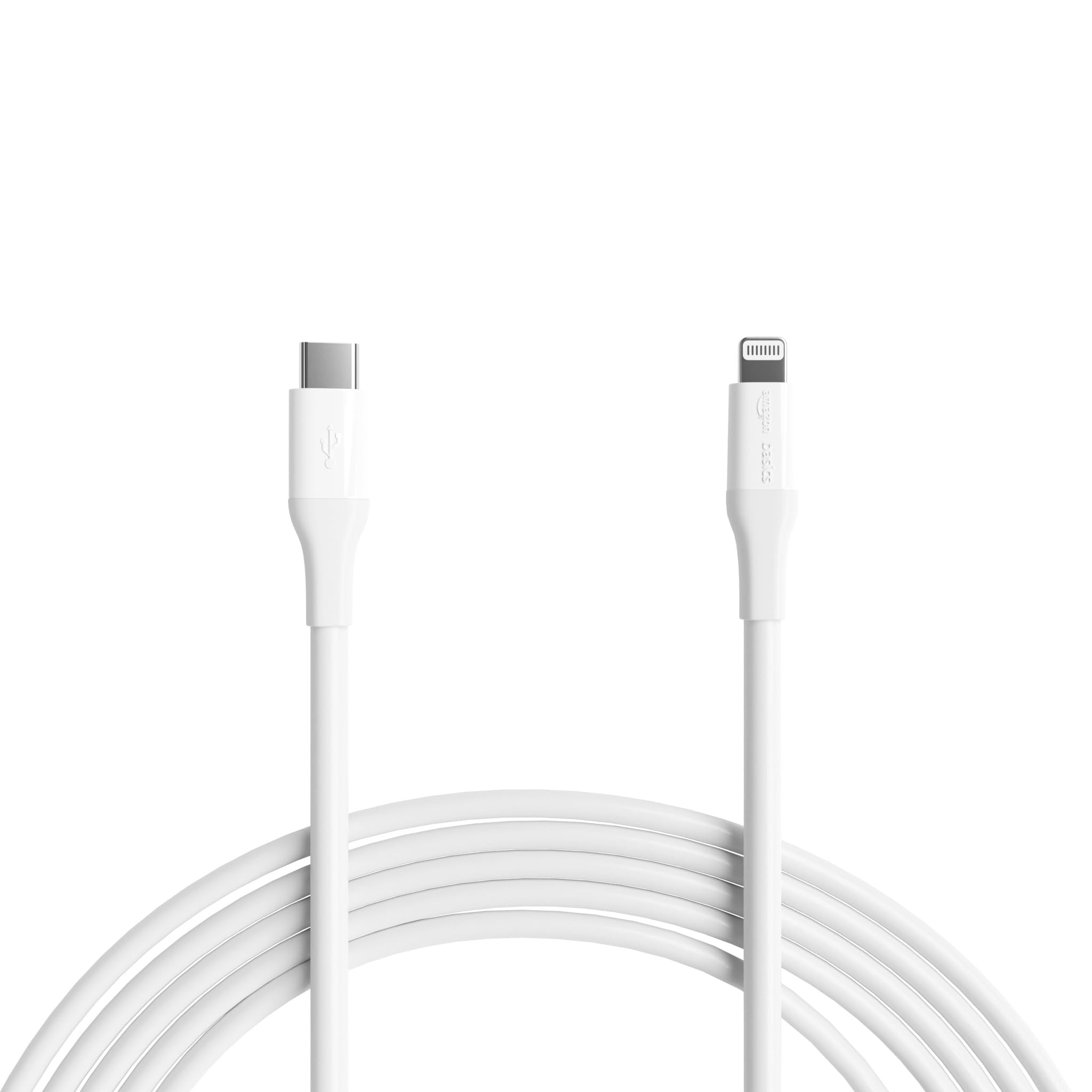 Amazon Basics USB-C to Lightning Cable (MFi Certified), Fast Charging, 10 ft, White | Amazon (US)