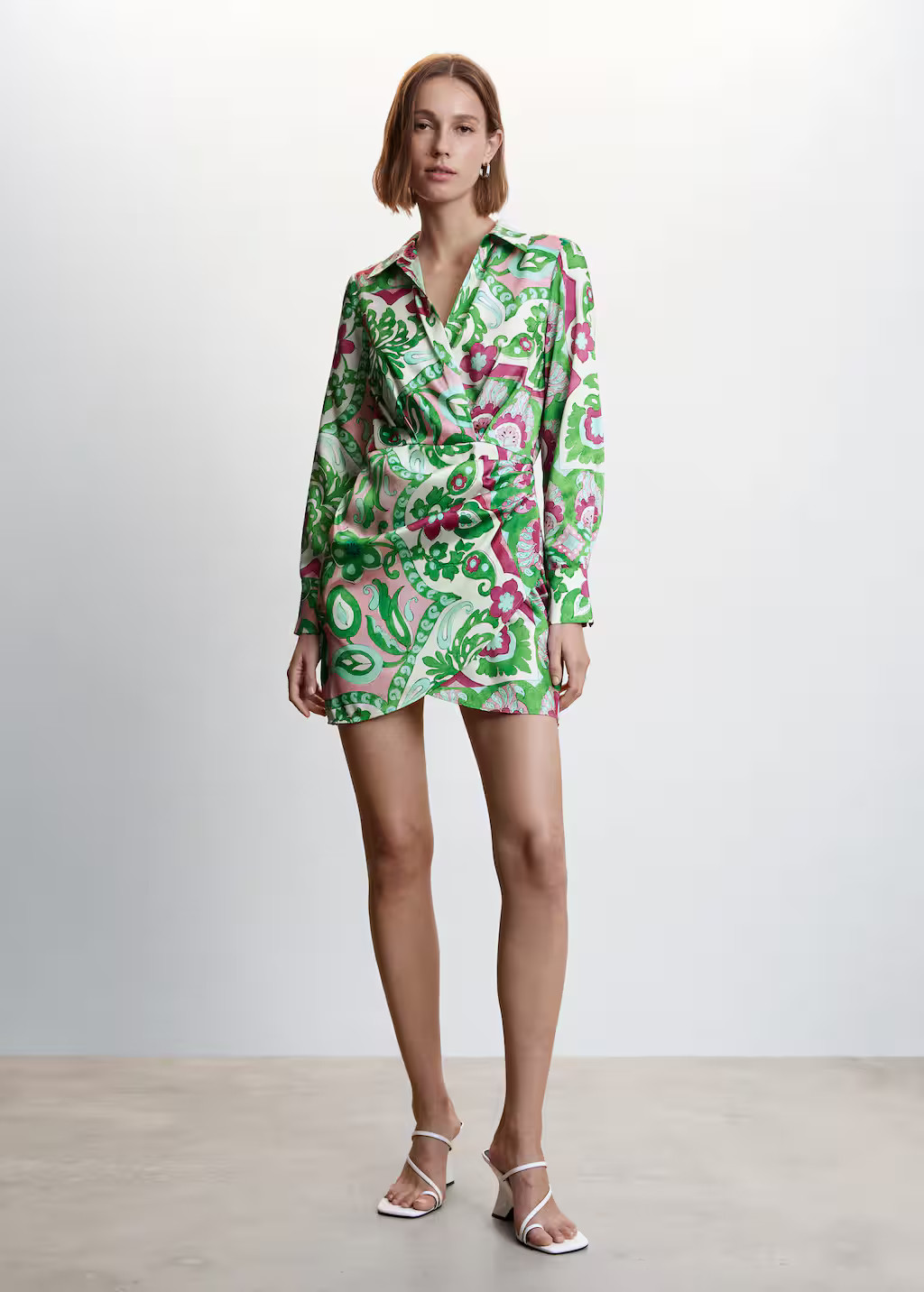 Wrapped satin dress | MANGO (US)