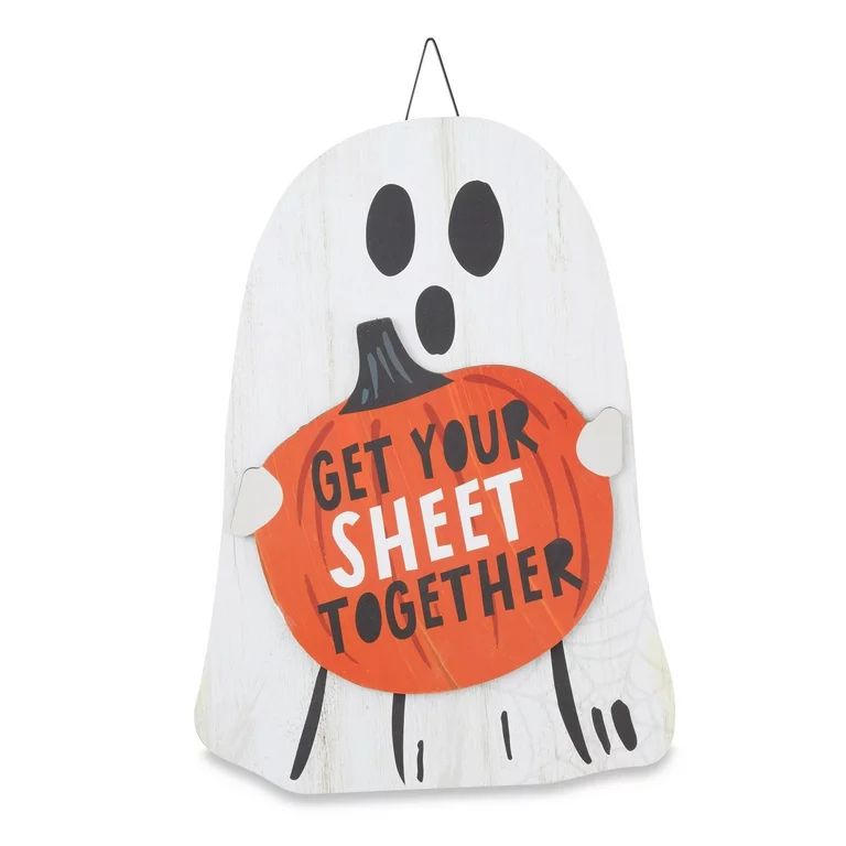 Halloween Hanging Sign Decoration, Get Your Sheet together, 10 inch x 14 inch, Way to Celebrate | Walmart (US)