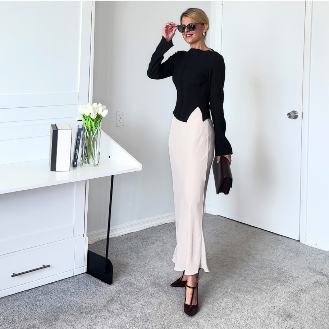 The spilt hem top, I’m wearing a size 0 but I feel like a 2 would have fit better

Maxi Skirt true to size,   I am wearing the Abercrombie satin one that’s almost out, however Abercrombie has the same skirt in a new silk version that’s fully stocked.

My exact shoes are vintage however there are similar styles coming out that I linked.   

#LTKSeasonal #LTKFind #LTKunder100