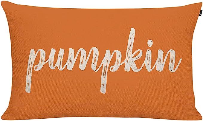 GTEXT Fall Throw Pillow Cover Autumn Decor Orange Pumpkin Pillow Cover 20x12 inch Outdoor Pillow ... | Amazon (US)