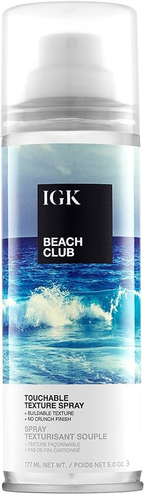 IGK BEACH CLUB Touchable Texture Spray | Hold + Volume + Lightweight | Vegan + Cruelty Free | | Amazon (US)