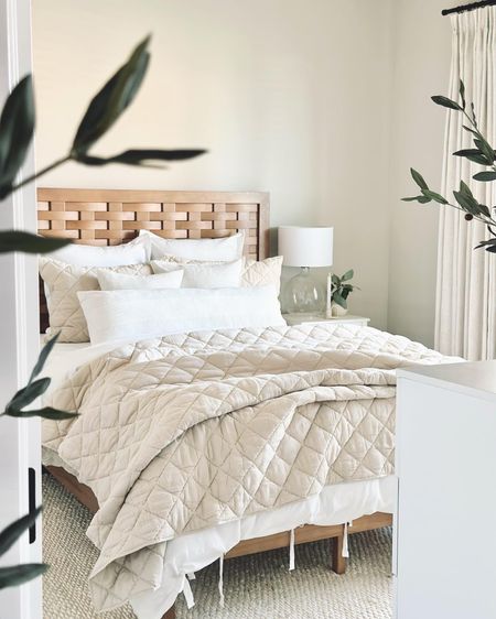 Bedroom sources!

(This bed does need a box spring)

Beds, wood bed, coastal bed, queen bed, bedroom ideas, organic modern, modern coastal, bedding, pottery barn dupes, pottery barn bedding lookalike, quilts, fluffy bedding, bed pillows, euro pillows, nightstands, lamps

#LTKStyleTip #LTKHome