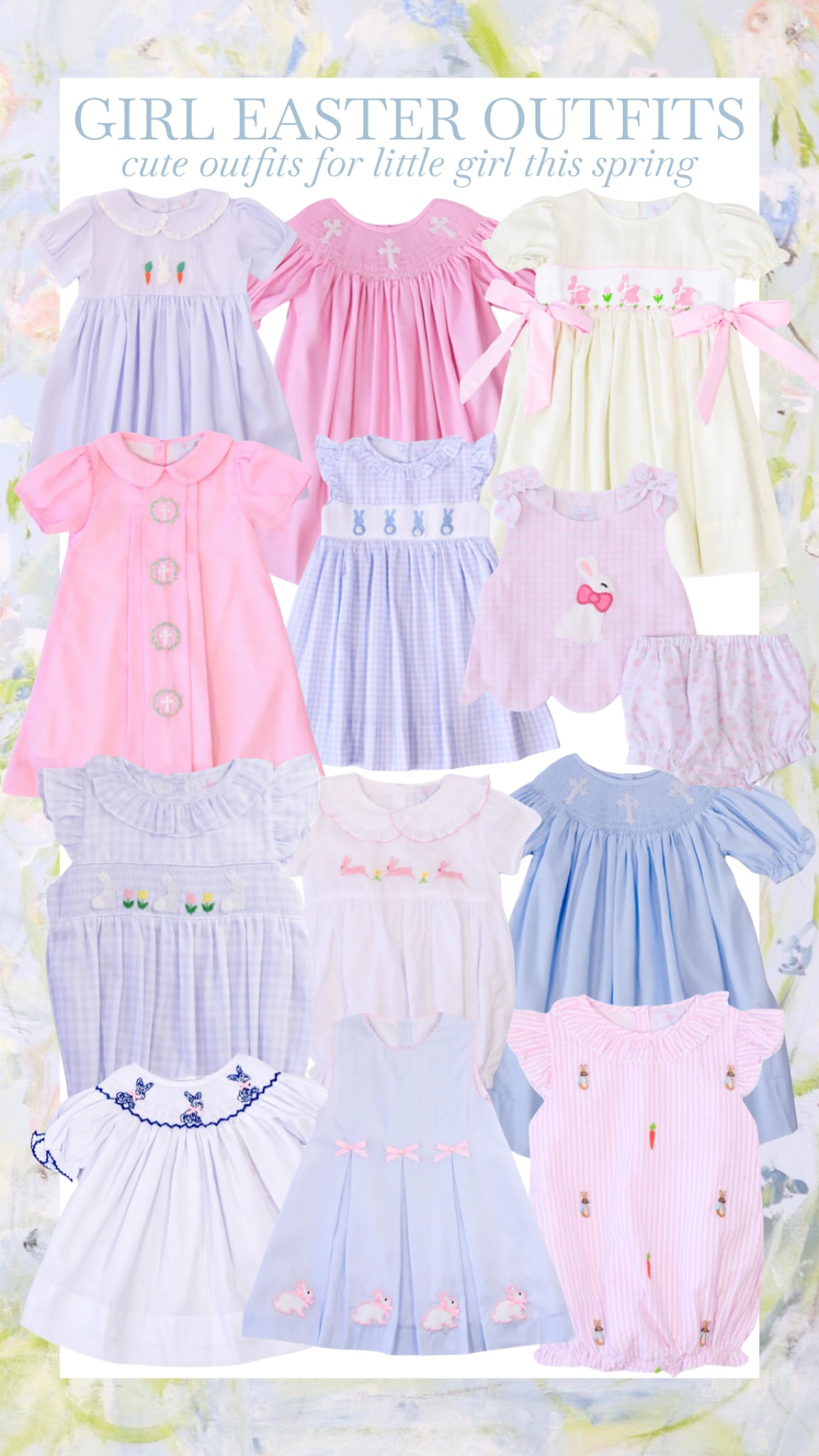 I’ve gathered the sweetest little girl outfits perfect for Easter and spring🐰🐣 From pastel dresses to cute sets with florals, bunnies and bows🎀 these outfits are perfect for your little one to wear for Easter, spring outings, and everything in between🌸 So many adorable options to make her feel extra special this season! Don’t miss out on these precious spring picks! ✨💕

#LittleGirlFashion #EasterOutfits #SpringStyle #LTKKids #EasterStyle #SpringWardrobe #CuteAndComfy #GirlsFashion #StylishKids #FamilyOutfits #easter #kidseaster #baby #babyclothes #babygirl #babygirlclothes #kid #kidclothes #littlegirl #girl #girlclothes 

#LTKSeasonal #LTKBaby #LTKKids