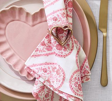 Interlocking Hearts Napkin Rings - Set of 4 | Pottery Barn (US)