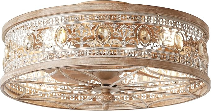 Fandelier Ceiling Fans with Lights and Remote,Rustic Farmhouse Caged Fan,Vintage Fancy Antique Cr... | Amazon (US)