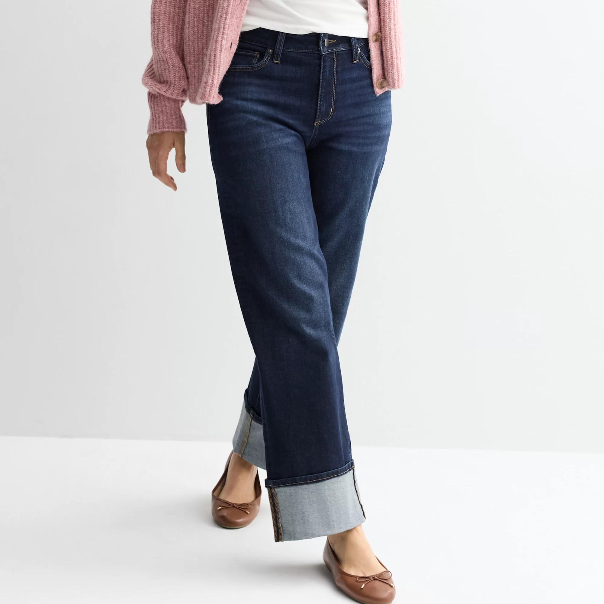 Women's Sonoma Goods For Life® High Rise Wide Leg Cuff Jeans | Kohl's