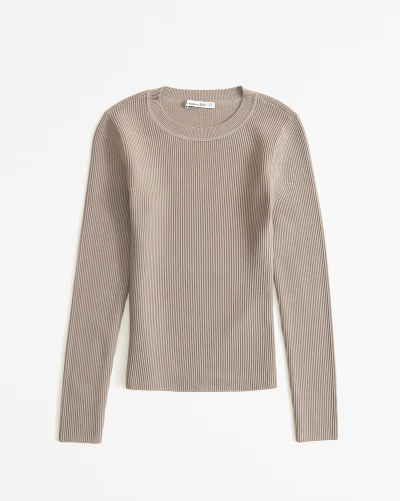 Long-Sleeve Ottoman Crew Top | Abercrombie & Fitch (US)