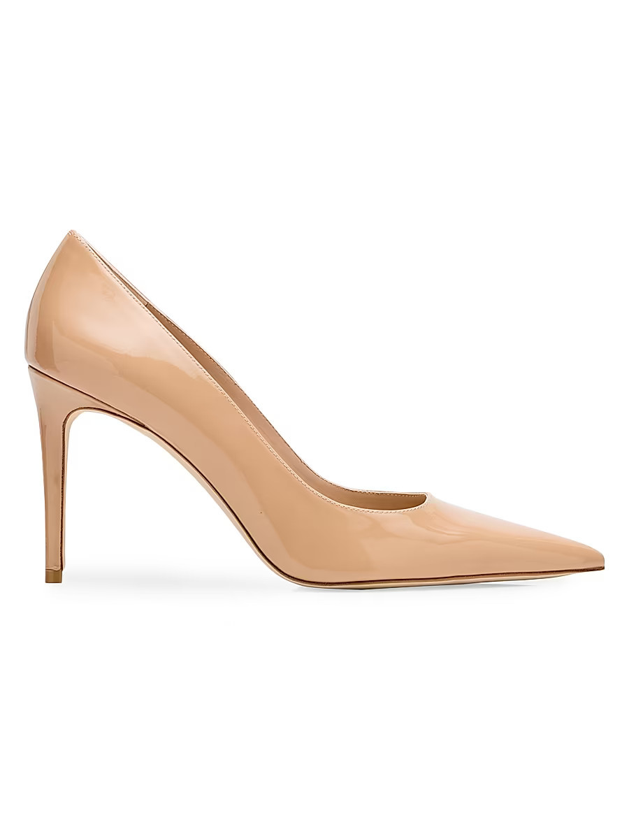 Women's Stuart Power 85 75MM Patent Leather Pumps - Beige - Size 8 | Saks Fifth Avenue