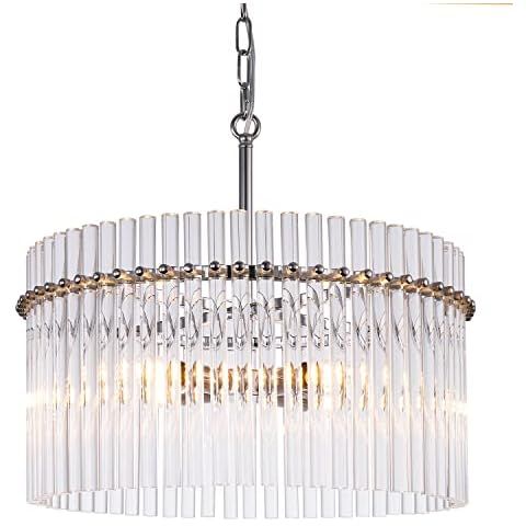 20.47" Round Glass Chandeliers Dining Room Gold Modern Glass Chandelier 8-Lights for Living Room ... | Amazon (US)