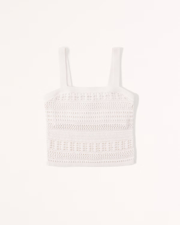 Lace Crochet Squareneck Tank | Abercrombie & Fitch (US)