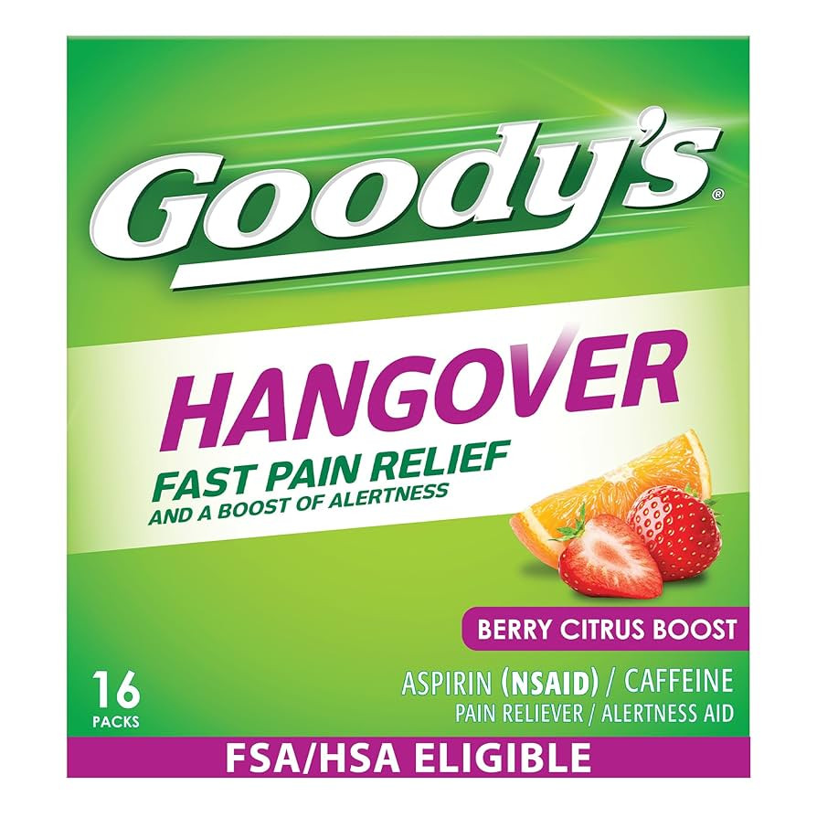 Goody’s Hangover Relief Powder, Headache Relief with Aspirin and Caffeine for Alertness, Berry ... | Amazon (US)
