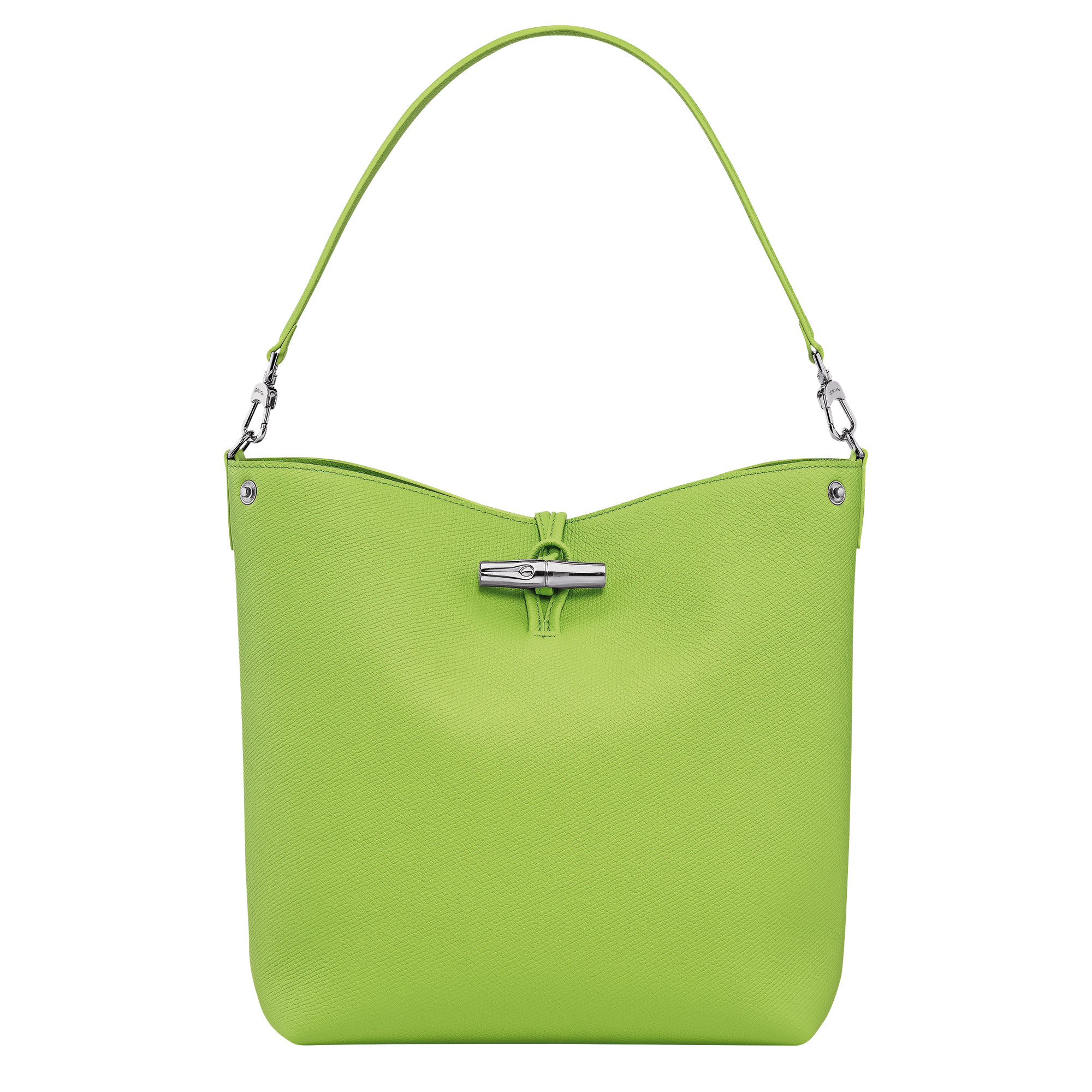 Le Roseau M Shoulder bag Green Light - Leather | Longchamp US | Longchamp