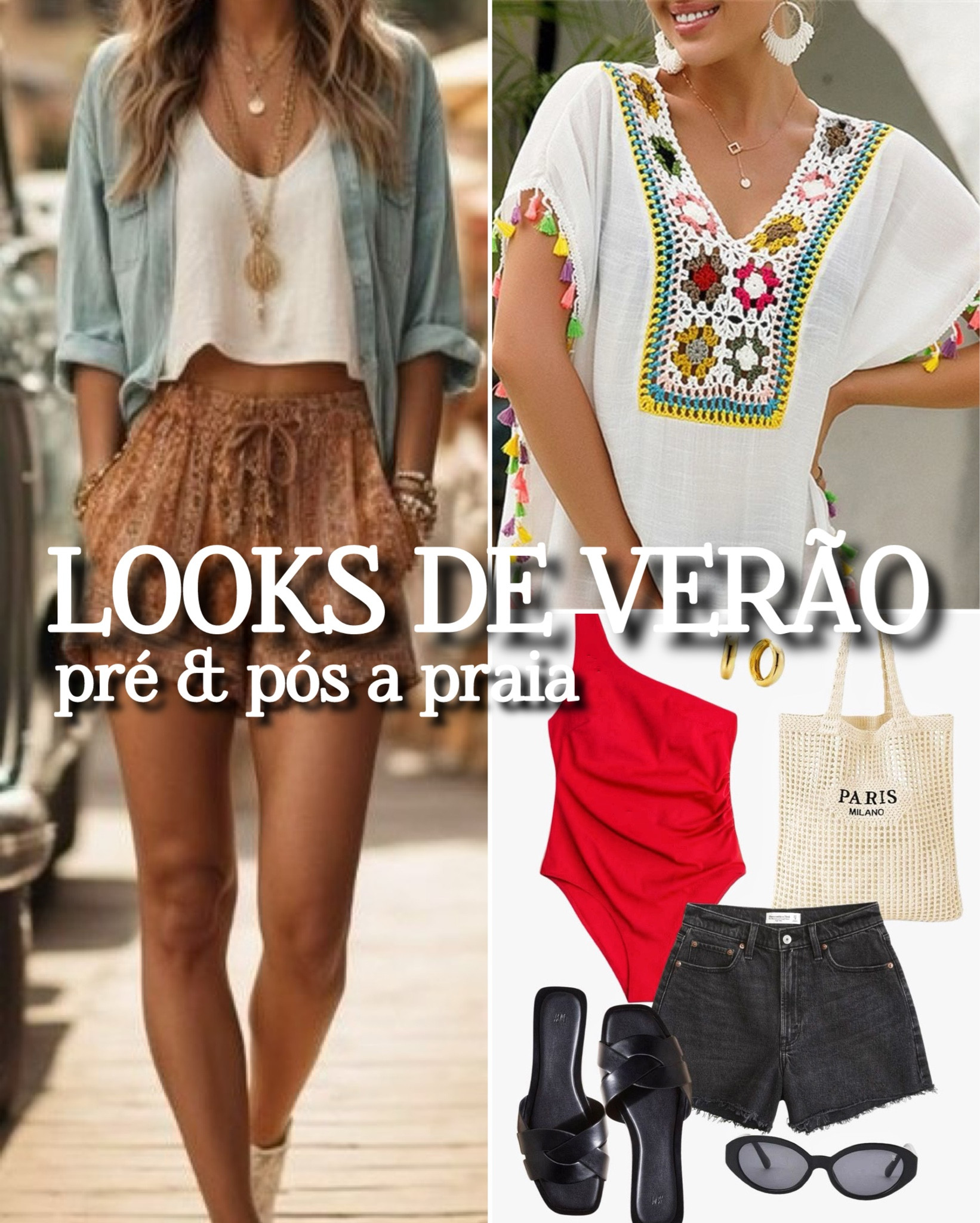 Looks de praia e piscina variam muito. Dependem do gosto, estilo e lugar!

Mas uma coisa é fato: Nada como se sentir confortável num biquini ou num maiô.  

E muitas vezes, acabamos passando o dia com eles. 

Então o que usar por cima de uma roupa de banho além da boa e velha canga para … passeios, comer fora, visitar lugares que não permitem entrarmos com trajes de banho? Ou então, só para se sentir bonita e bem arrumada?

Vamos as dicas:

➡️ Invista em shorts, bermudas e pantalonas largas de tecidos fáceis de molhar e de secar. A viscose é uma excelente opção. 

Os variados linhos além de serem chiques, são muito elegantes, Os tecidos em malha podem ser confortáveis, porém demoram mais para secar.

➡️ Os vestidos e as batas são perfeitos para temperaturas muito quentes, pois vão te deixar fresca. Especialmente os modelos sem mangas. 

Invista nos estampados, bordados e os artesanais como os de crochê e outros similares.

➡️ O vestido no modelo Chemise (um tipo de camisa comprida) estão em alta. Eles são uma boa opção se quiser deixar a roupa de banho à mostra.

➡️ Se a ideia for curtir o ambiente ou o  passeio sem se molhar, aproveite para usar acessórios como pulseiras, brincos grandes, chapéus etc... 

Eles Vão dar um super charme ao look.

➡️ Além das confortáveis (e quase insubstituíveis Havaianas), experimente as rasteirinhas, sandálias e chinelos baixos. 

Os de cores básicas e claras como o branco, nude e caramelo, são perfeitos.

➡️ Uma peça que vale a pena ter é um maiô com uma boa modelagem, que te faça se sentir bem, e que valorize o seu biotipo. 

Mesmo que seja um maiô preto. Ele é um excelente coringa para compôr vários looks pré ou pós a praia&piscina.

Essas são algumas dicas e inspirações para você arrasar nesse verão. Seja na praia, piscina ou em qualquer lugare assim.

#LTKbrasil #LTKsummer #LTKviagem
