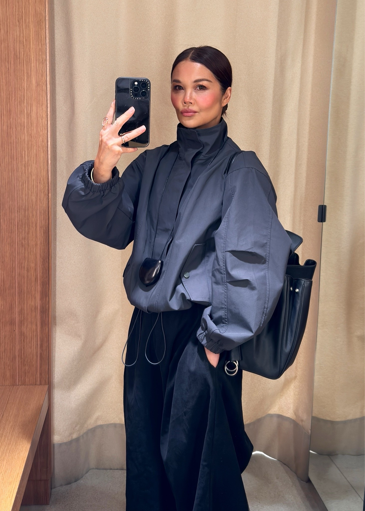 True to size. Spring ready in comfort and style.
I’m wearing the grey colour but follow the link for the black high funnel neck and select the correct option.

#LTKsummer #LTKspring #LTKstyletip