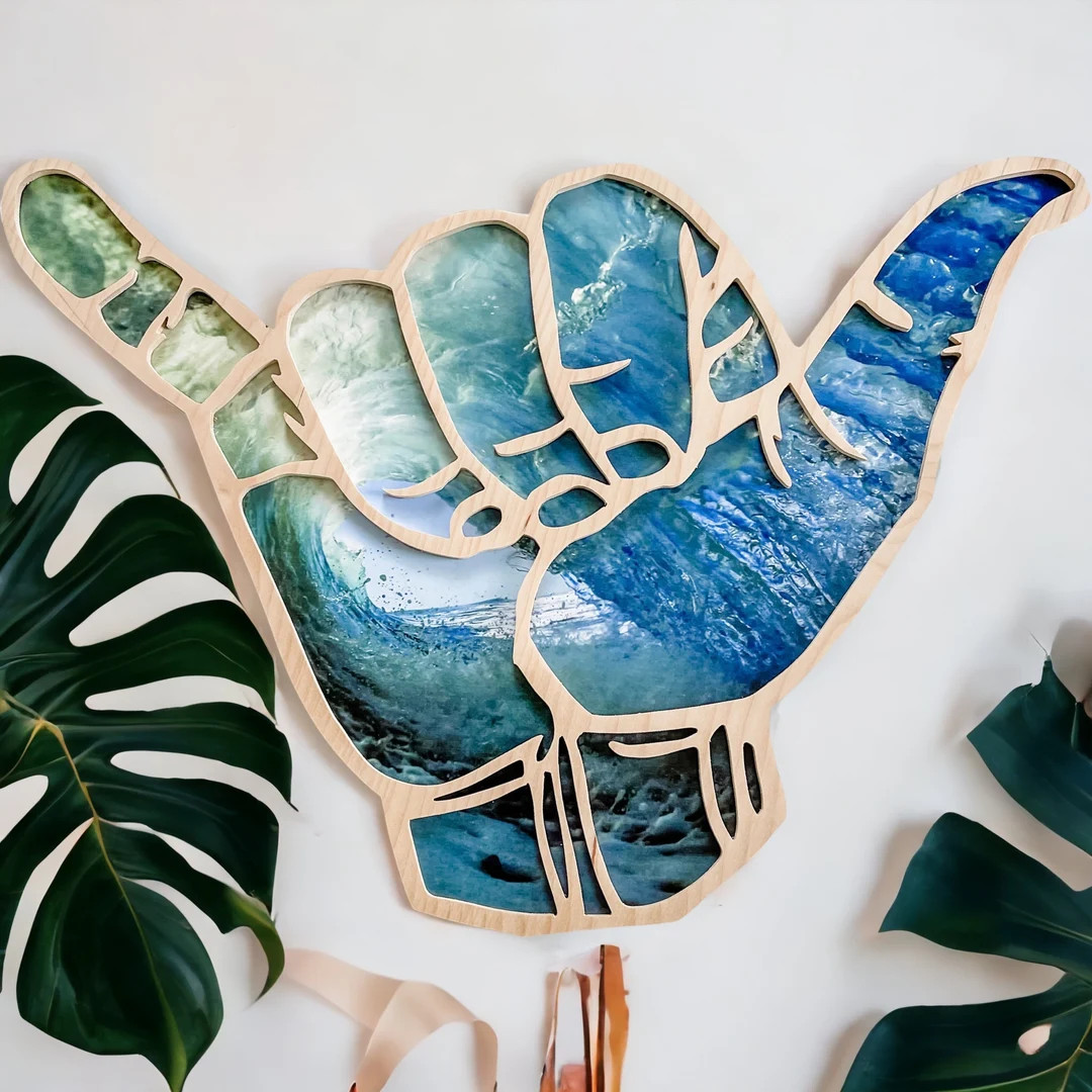 Shaka Hand Sign / Hang Loose Hand / Surf Art Decor / Coastal Wall Art | Etsy (US)