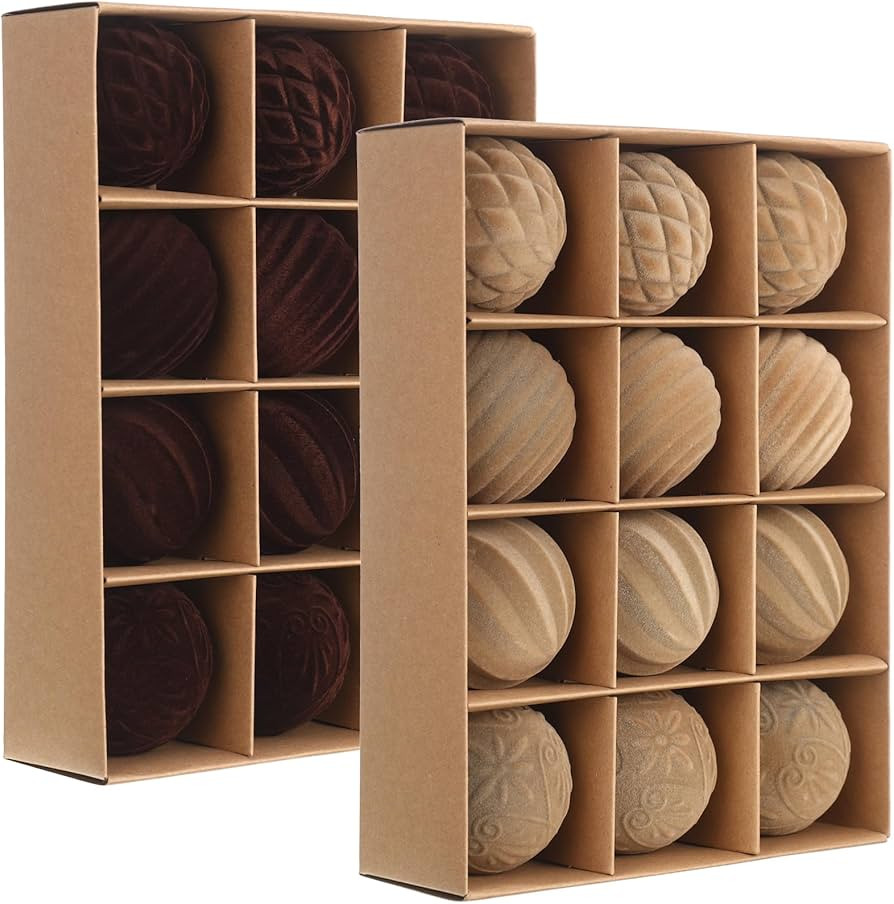 Vinsot 24 Pcs Velvet Christmas Ornaments Balls 2.36 Inch Flocked Christmas Tree Ball Hanging Orna... | Amazon (US)