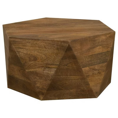 Coaster,Zalika Hexagonal Solid Mango Wood Coffee Table Natural | Target