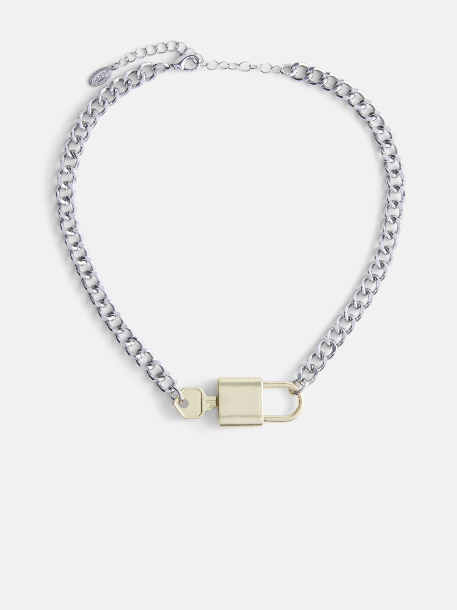 Scoop Women’s Rhodium Tone and Brass Tone Padlock Key Necklace | Walmart (US)